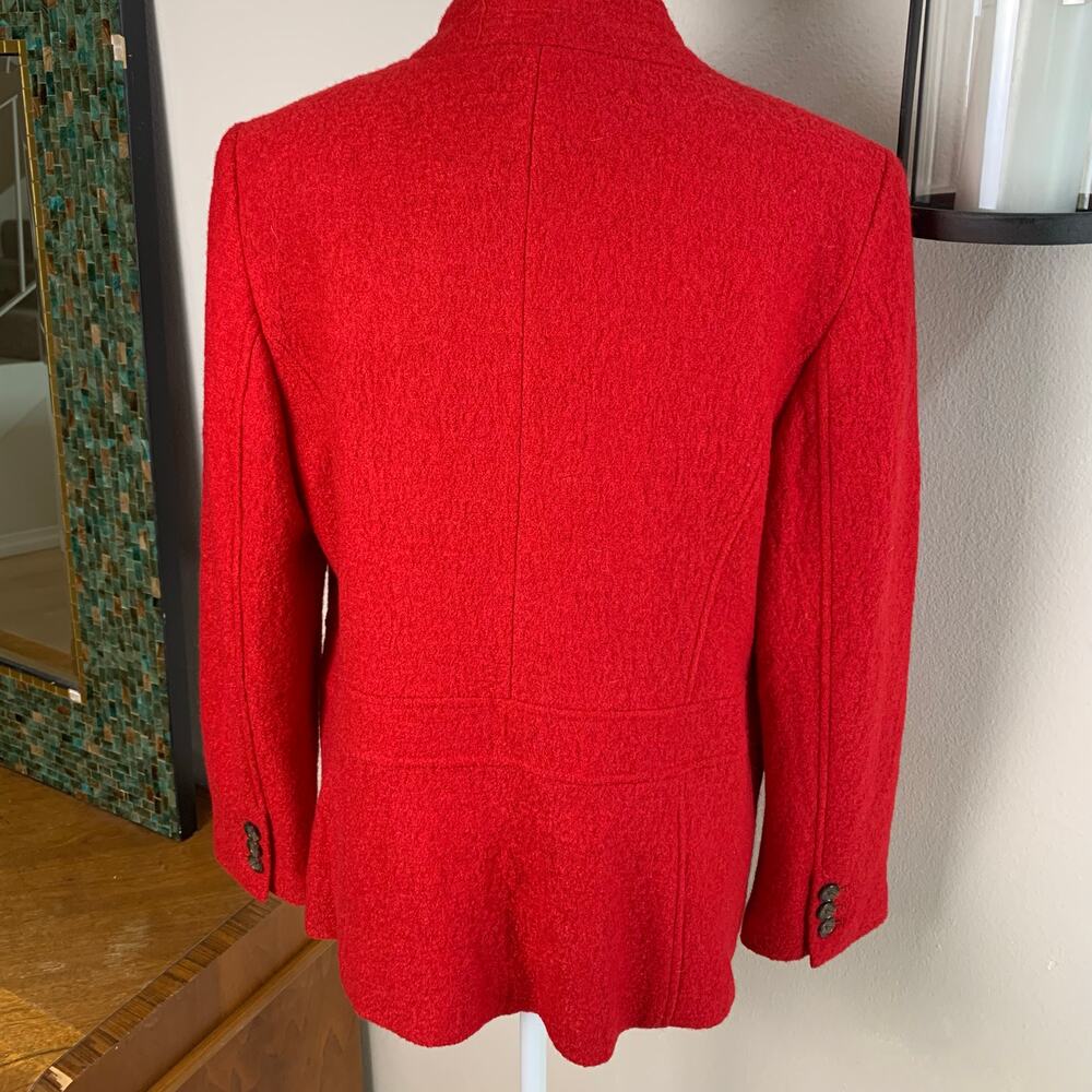 Talbots Red Textured Two-Button Blazer - Picture 3 of 11